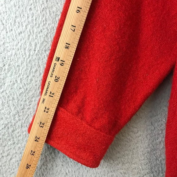 Vintage 40s Mens North Country Wool Double Pocket Button Shirt Jacket Red USA XL - Picture 6 of 9